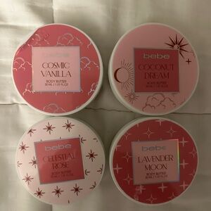 Bebe body butter 4 pack different scents, new unopened